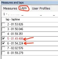 Show Time variance channel in AiM Race Studio select 2 laps