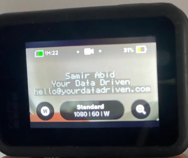 GoPro Settings with your personal information hardcoded into the camera