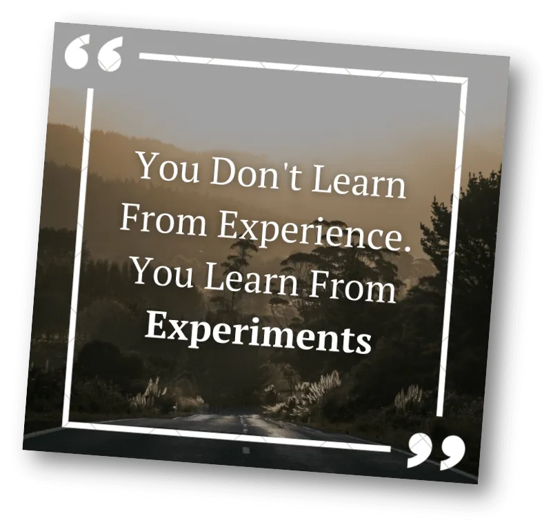 Car setup process - You learn from experiments