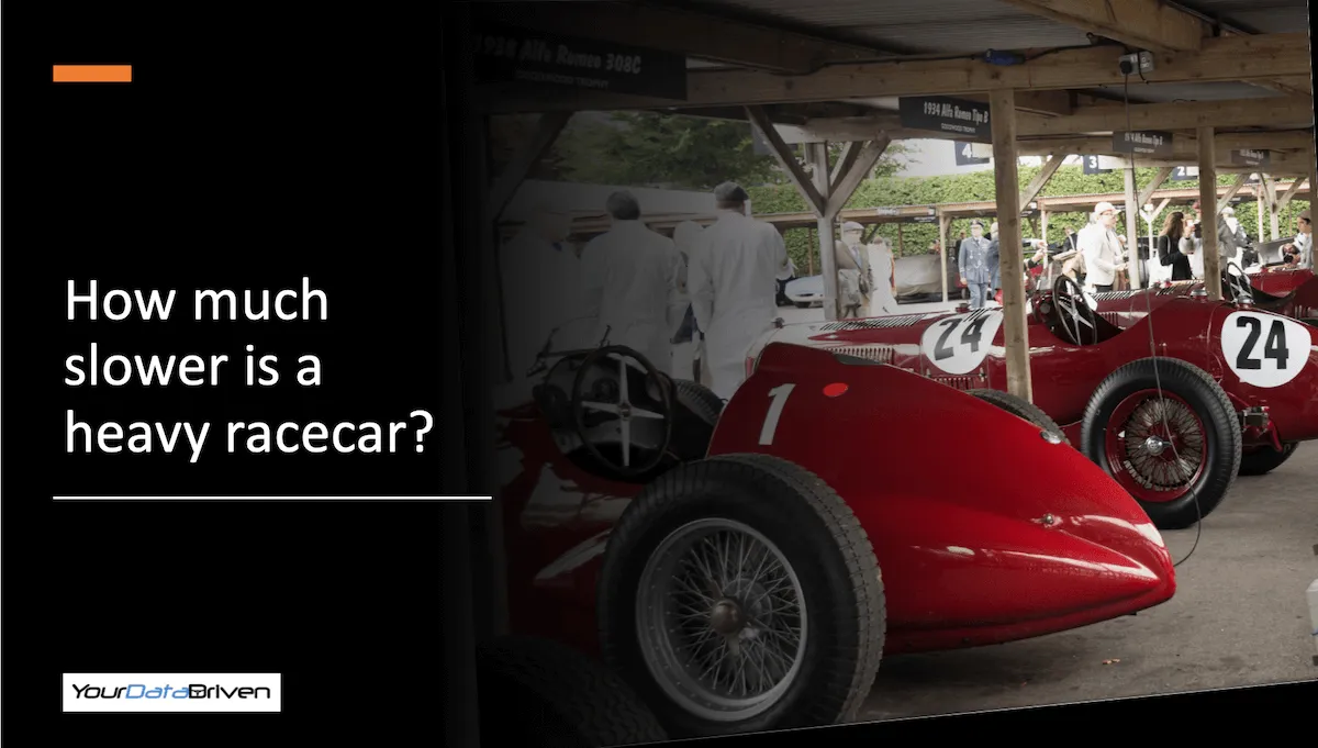 How much slower is a heavy racecar?